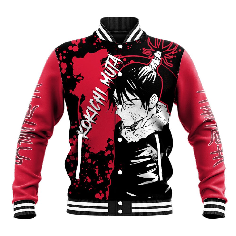 Kokichi Muta Jujutsu Kaisen Baseball Jacket Manga Style Art Ts04