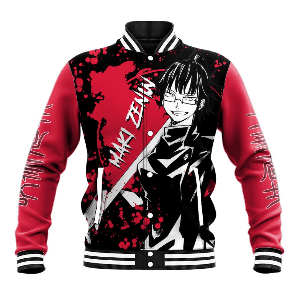 Maki Zenin Jujutsu Kaisen Baseball Jacket Manga Style Art Ts04