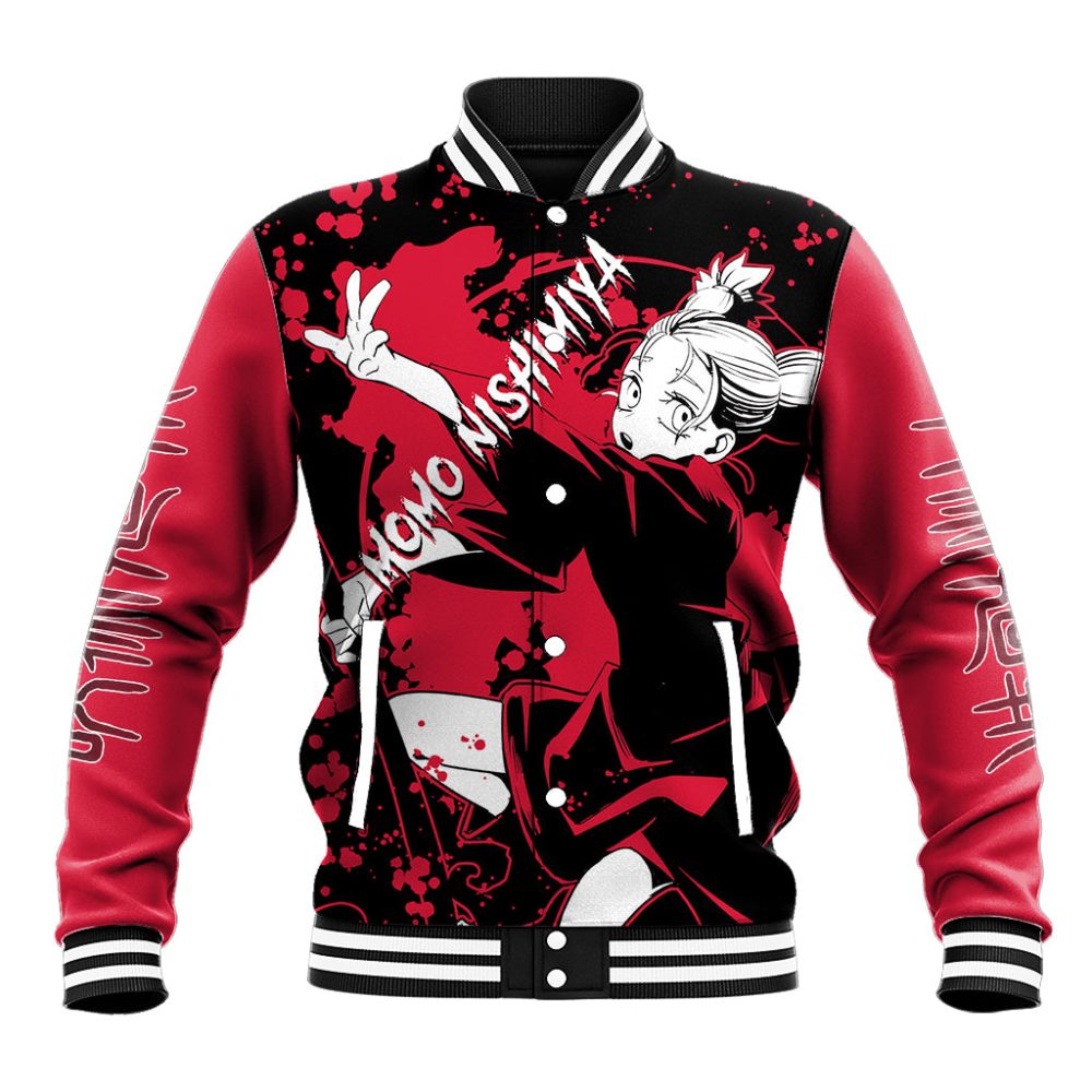 Momo Nishimiya Jujutsu Kaisen Baseball Jacket Manga Style Art Ts04