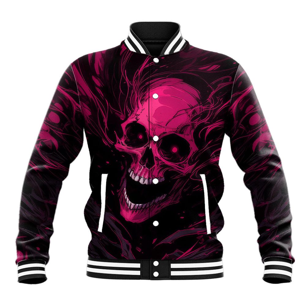 Death Skull Baseball Jacket I'M Scary Enough Without A Costume Ts04