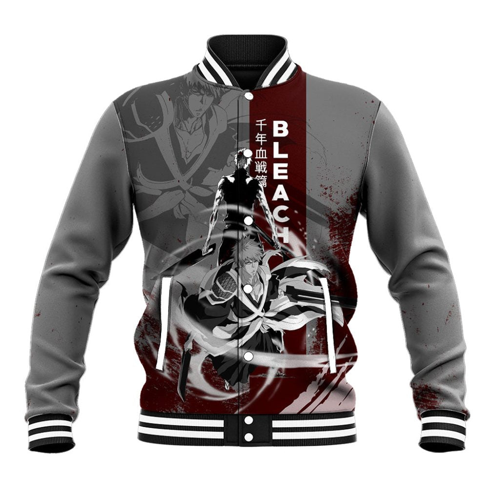 Ichigo Kurosaki - Bleach Baseball Jacket Grunge Blood Style Ts04