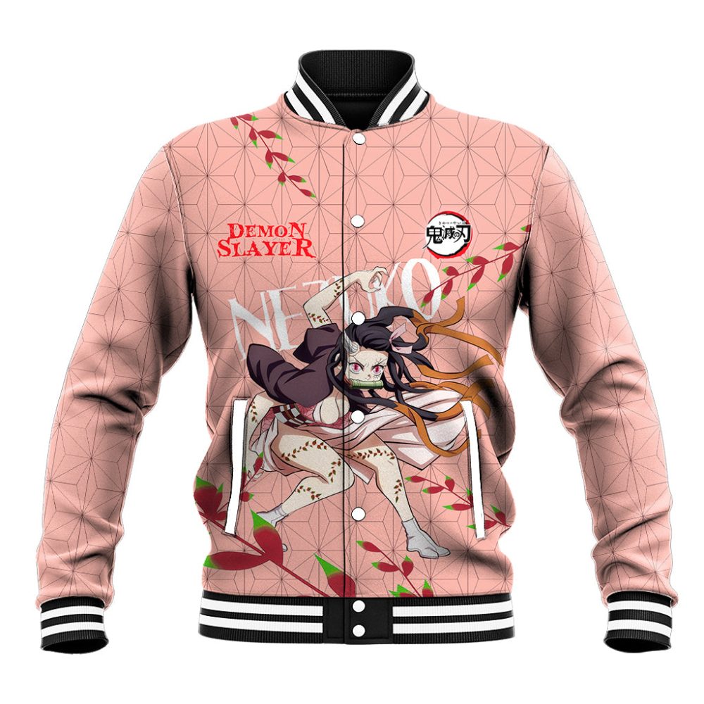 Demon Nezuko Kamado - Demon Slayer Baseball Jacket Anime Style Ts04