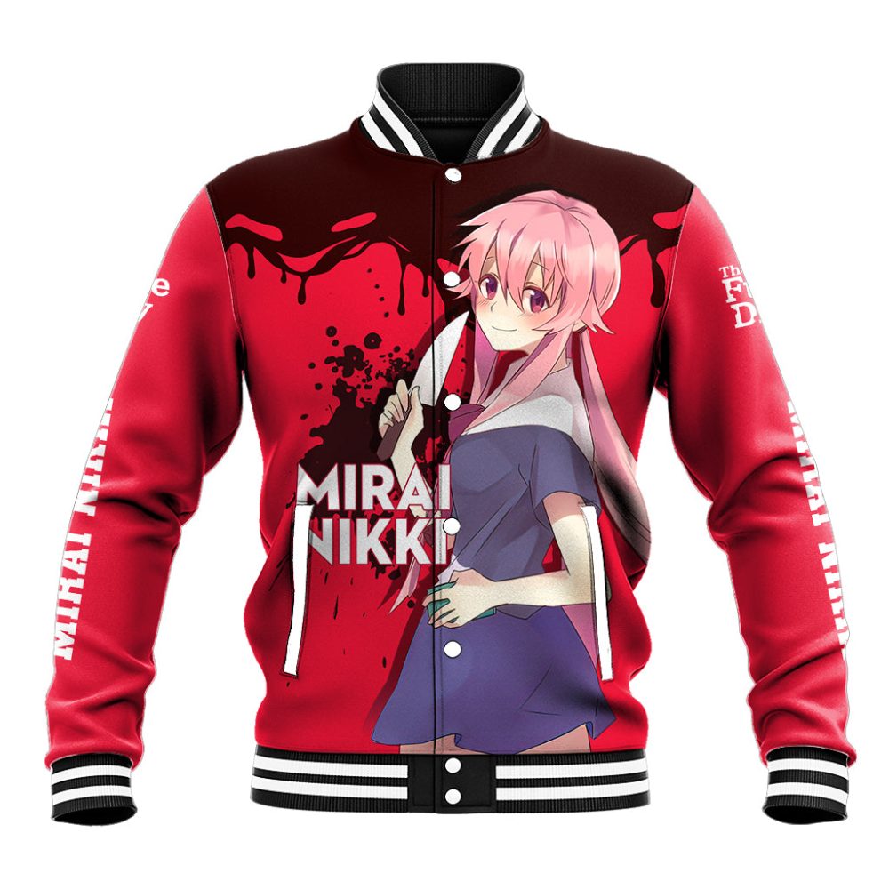 Yuno Gasai Future Diary Mirai Nikki Baseball Jacket Anime Style Ts04