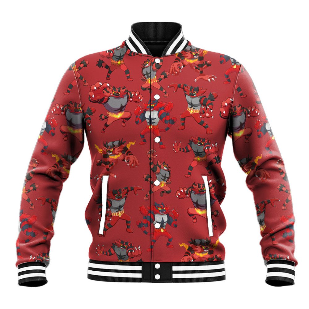 Incineroar Pokemon Baseball Jacket Pattern Style Ts04