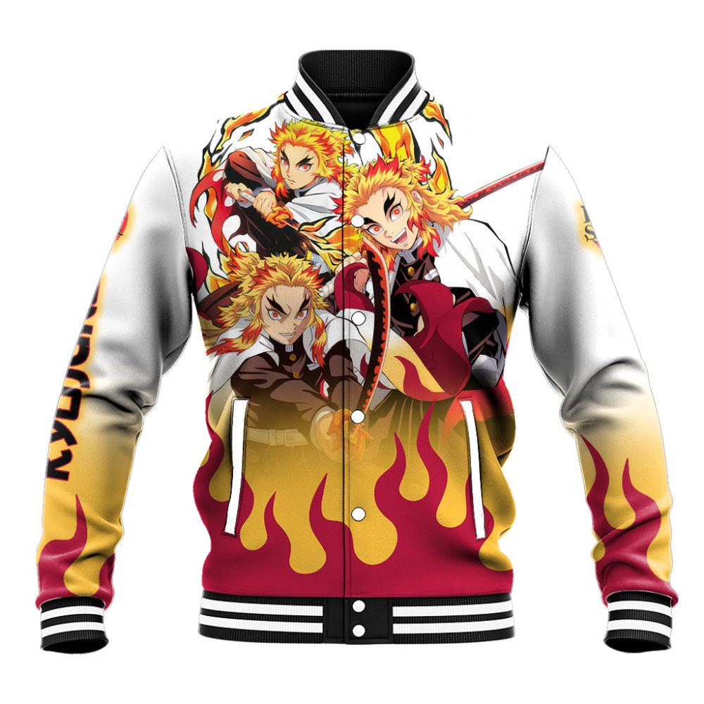 Kyojuro Rengoku - Flame Hashira Anime Baseball Jacket Ts04
