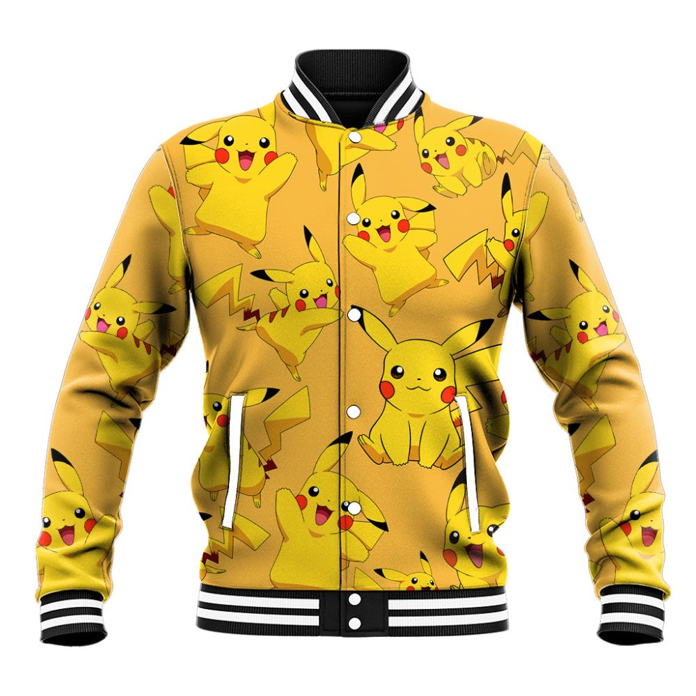 Pikachu Pattern Style Baseball Jacket Ts04