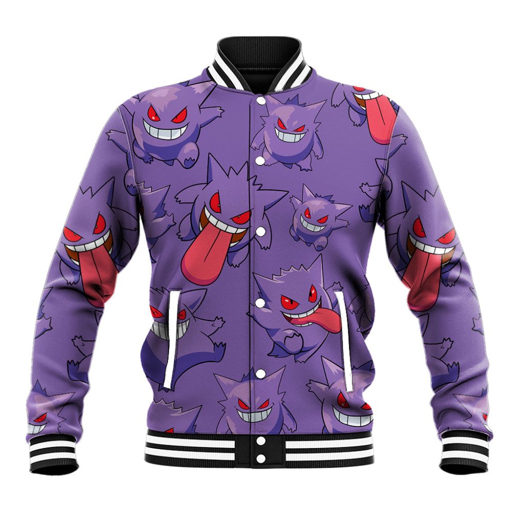 Gengar Clothes Pattern Style Baseball Jacket Ts04