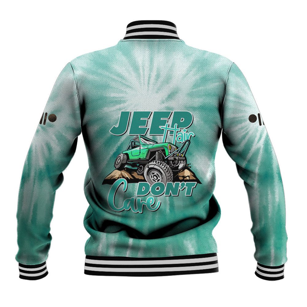 Green Jeep Tie Dye Baseball Jacket Jeep Hair Don'T Care Ts06