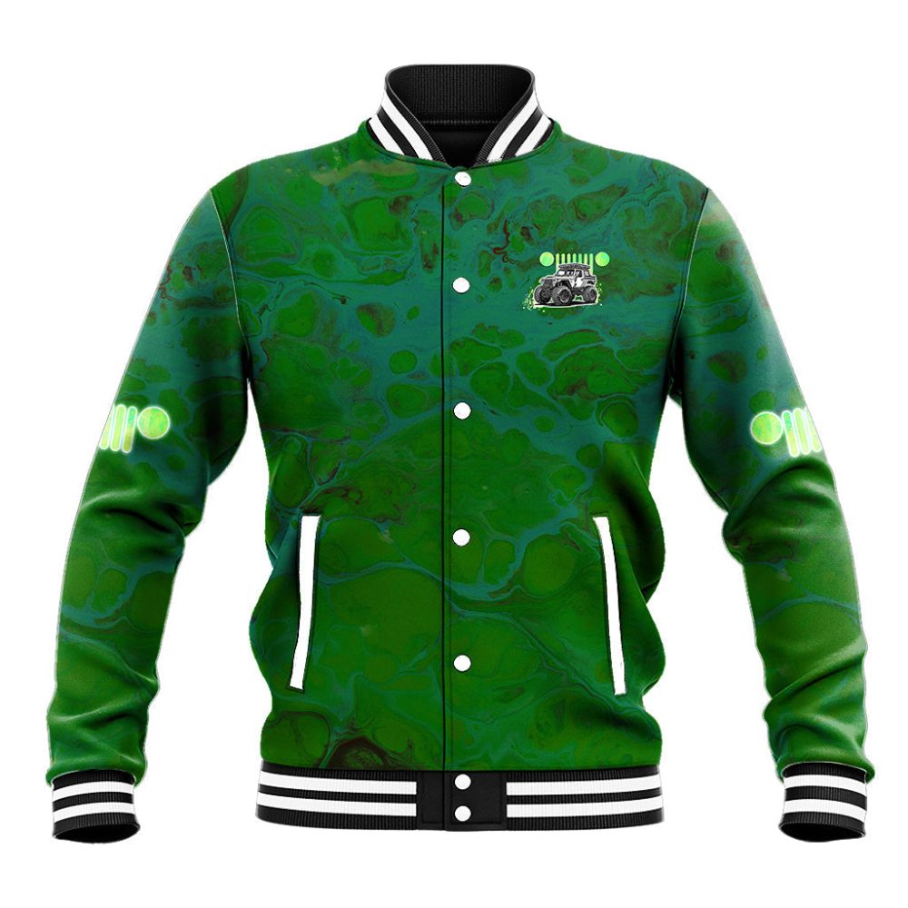 Green Jeep Baseball Jacket I'M That Crazy Girl Who Loves Jeep A Lot Ts06