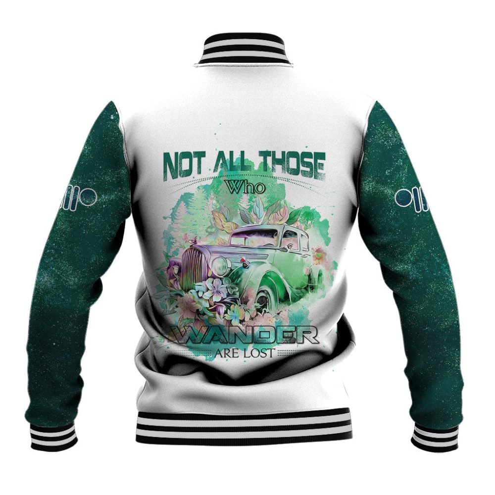 Green Jeep Galaxy Baseball Jacket Not All Those Who Wander Are Lost Ts06