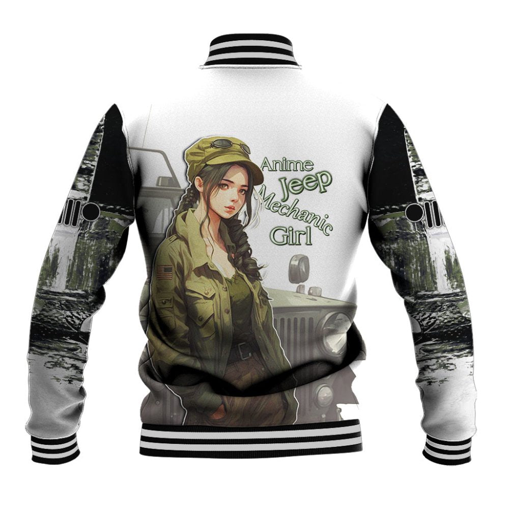 Jeep Camouflage Baseball Jacket Anime Jeep Machanic Girl Ts06