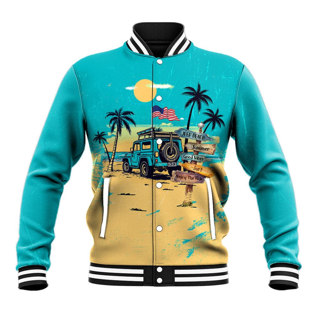 Jeep Beach Baseball Jacket Summer Good Vibes Ts07