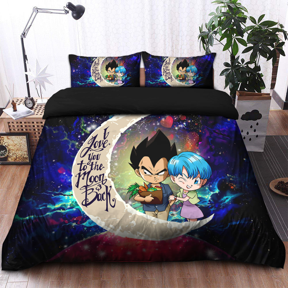 Vegeta And Bulma Dragon Ball Love You To The Moon Galaxy Bedding Set Duvet Cover And 2 Pillowcases