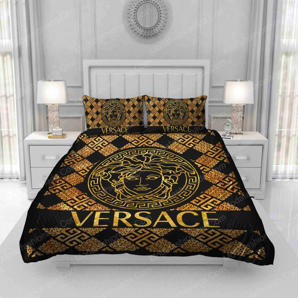 Versace Logo Yellow Pattern Bedding Sets
