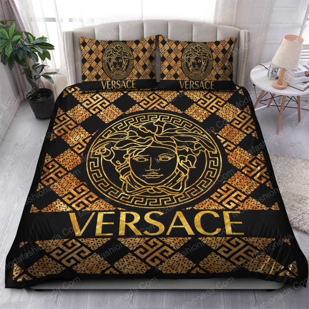 Versace Logo Yellow Pattern Bedding Sets