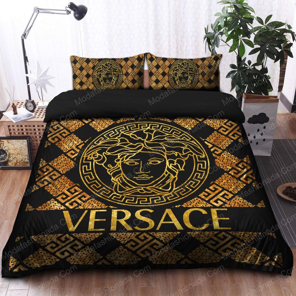 Versace Logo Yellow Pattern Bedding Sets