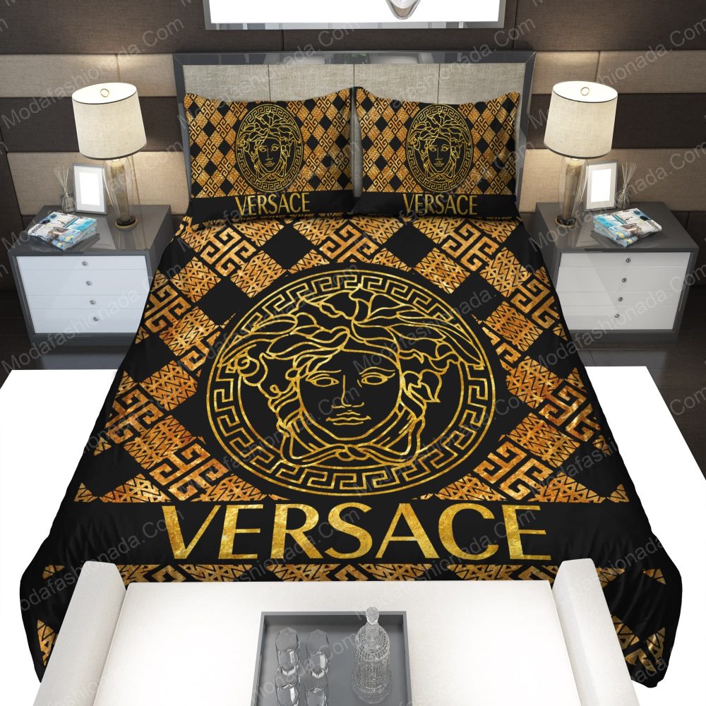 Versace Logo Yellow Pattern Bedding Sets
