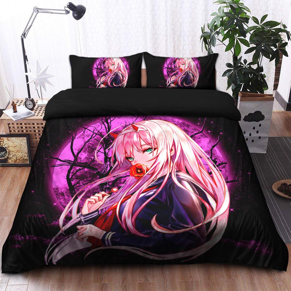 Darling In The Franxx Zero Two Moonlight Bedding Set Duvet Cover And 2 Pillowcases